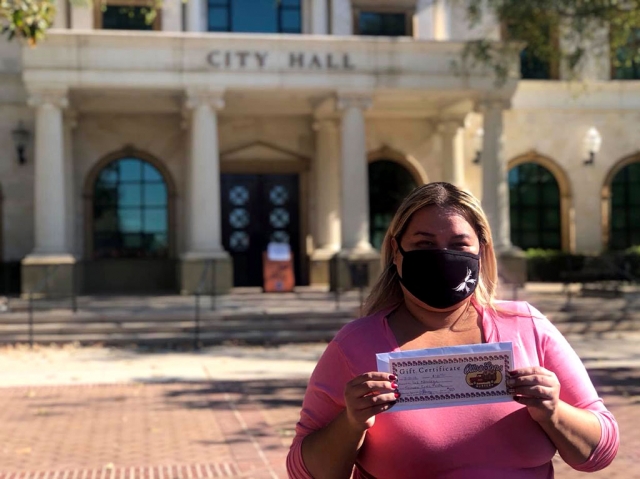 Congratulations to Liz Noriega of Fillmore, Civic Pride winner of the Fillmore Halloween/Dia De Los Muertos Home Decor Festival! Theme: Pumpkin Patch Halloween Decor. Liz won a $40 gift certificate to Otto and Sons Nursery. Courtesy City of Fillmore.