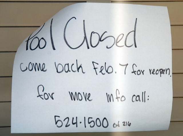 Pool Closed: Fillmore City Council voted to close the community pool from October 17, 2010 to February 7, 2011.