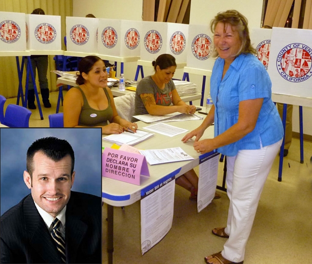 Election: Above: Mayor Patti Walker cast her vote for re-election. Walker and Brian Sipes (inset) won the two open seats on Nov. 7th.