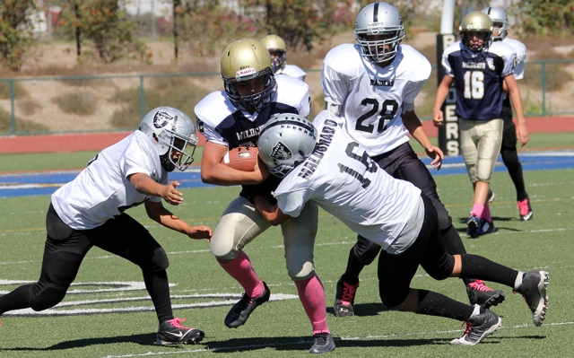 Raiders J2 makes a tackle