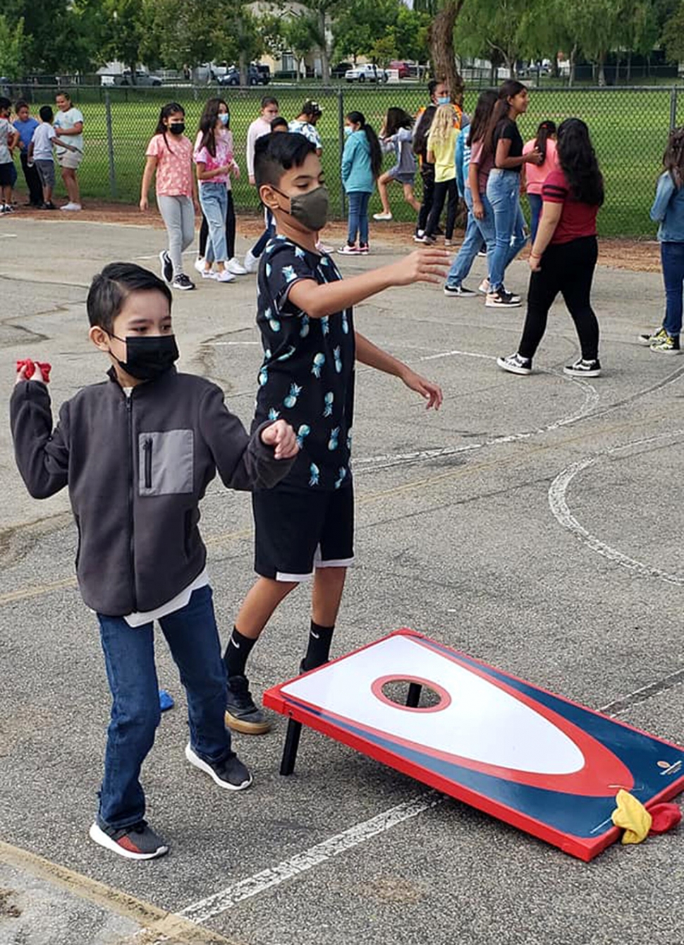 Thursday, August 19th was the first day of school for Fillmore Unified. Students at Mountain Vista Wildcats are back! They had a great first day of the 2021-2022 school year. (Above) students playing cornhole during recess. Photos courtesy Mountain Vista School Website.