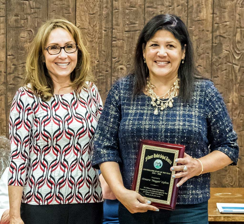 Board President Virginia de la Piedra with Otmara “Maggie” Lofton.