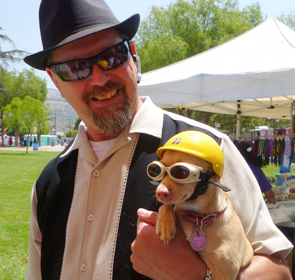 Moonshine, the dog, was a big hit with the Fourth of July crowd, Sunday. He was just along for the ride!
