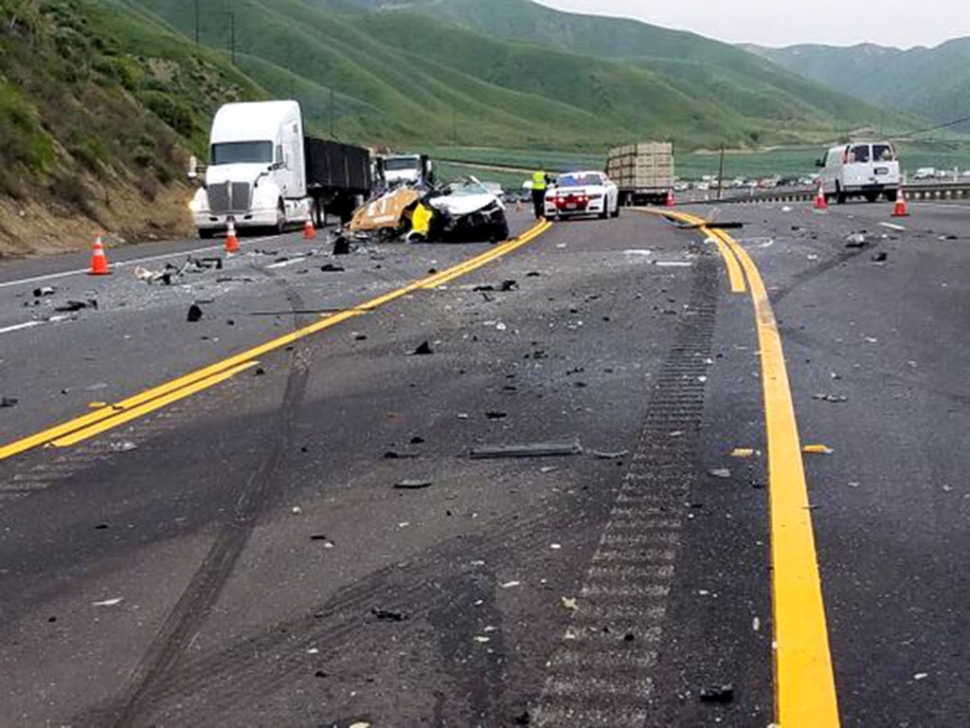 On Saturday, March 23rd after 6 a.m., a multi-vehicle head-on collision occurred on Highway 126 a half mile inside the Ventura County line, just west of the LA County line. Once on scene the California Highway Patrol (CHP) determined one person killed, one with minor injuries, and a third person with no injuries. A driver had reportedly tried to flee the scene of the accident, but a bystander was able to detain them until CHP arrived. The Ventura County Medical Examiner has released the name of the deceased, 55-year-old Griselda Gurrola of Saugus; she died from multiple blunt force injuries. Cause of the accident is still under investigation by CHP. Photo courtesy CHP.