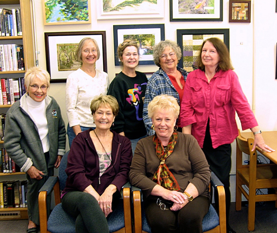 Artists standing: Judy Dressler, Lady Jan Faulkner, Doris Nichols, Joanne King and Virginia Neuman. Artists seated: Wana Klasen and Luanne Perez.
