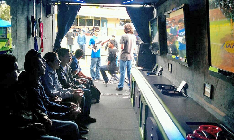 Students enjoyed the Video Game Truck.