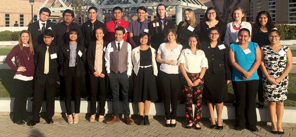 Fillmore High School’s Academic Decathlon team received 16 medals in 7 categories at the Ventura County Academic Decathlon that was held this past weekend. On Monday, February 5th the team attended the Awards Ceremony where they received 4th place out of 11 total schools. Top Row l-r: Adrian Meraz 12th, Francisco “J” Jimenez 12th, Eddie Razo 12th, Nicholas Jimenez 9th, Joseph Zelenka 12th, Sebastian Lidikay 11th, Ramona Dalgarn 10th, Fatima Bazurto 11th, Erin Overton 10th, Wendy Carrillo Garcia 11th Bottom Row l-r: Coach Kellsie McLain, Jason Martinez 10th, Nada Jacinto 11th, Briana Lopez 11th, Anthony Campos 10th, Priscilla Rivero 10th, Faith De Ruchie 11th, Daniela Ruiz 9th, Mariam Bazurto 9th, Brianna Morfin 10th, Ariana Gabriel 11th.