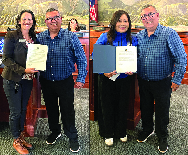 At Tuesday night’s city council meeting the City of Fillmore gave out two proclamations: one proclaiming April as National Fair Housing Month, which was presented to Brandy Lengning who spoke on behalf of Homegrown Realty of Fillmore and the Ventura County Coastal Association of Realtors by Mayor Albert Mendez. The second proclaiming April as Autism Awareness Month which was presented by Mayor Mendez to Nancy Rodriguez who spoke on behalf of the Autism community in Fillmore. Photo credit Angel Esquivel.