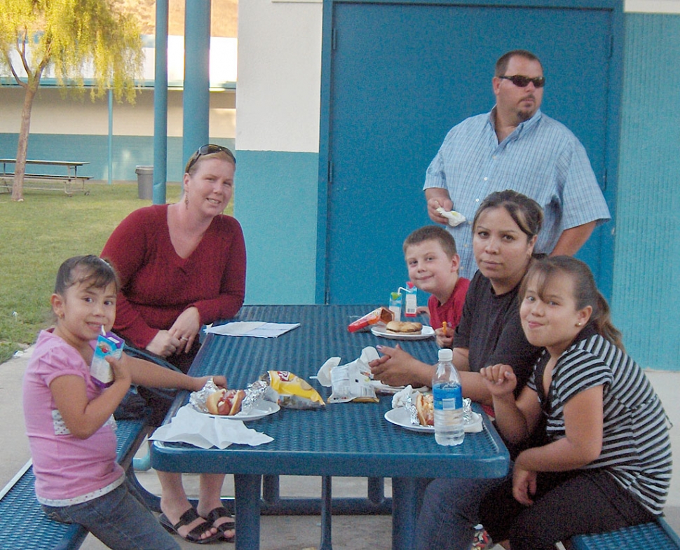 Families enjoyed dinner at Back to School Night.