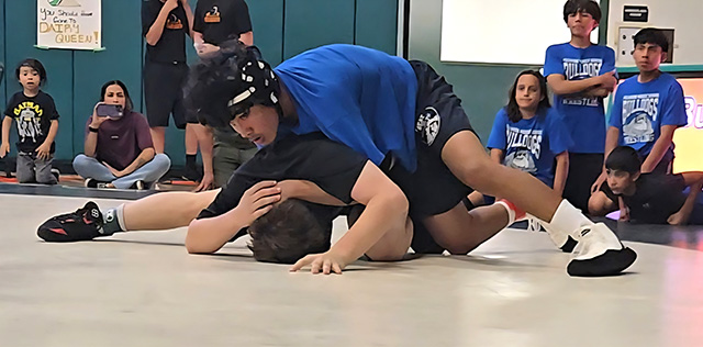 Above is Bulldog 8th grader Cayden Balades vs. Sinaloa Middle School.