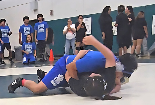 Pictured is Fillmore Bulldog 7th grader John Cervantez vs. Cabillo Middle School. 
