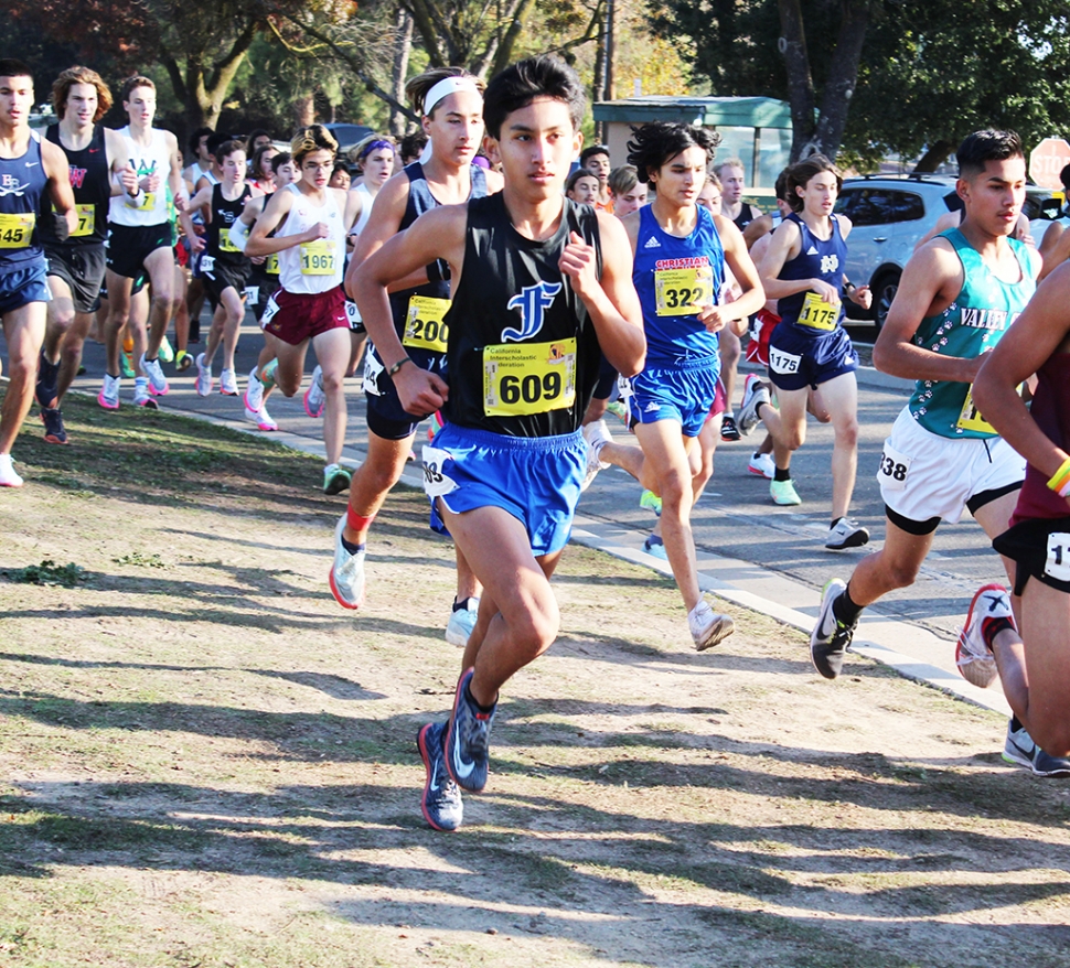 Fillmore’s Michael Camilo Torres who finished in 16th place in the California Southern Section Division 4 State Cross Championships in Fresno this past weekend. Photo courtesy coach Kim Tafoya.