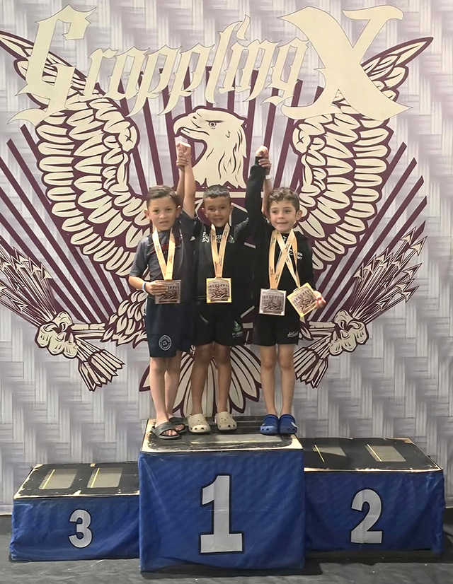 Pictured right are Fillmore’s Perce’s Kenpo Karate brothers Dax and Devin Camacho who won the Gold at the Santa Maria Grappling X Coastal Jiu-Jitsu Championship Tournament. Photos credit Diana Camacho.