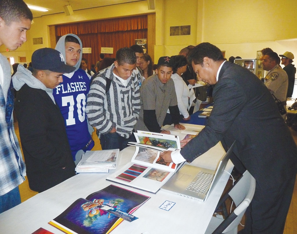 Fillmore High School would like to thank our sponsors Fillmore Sunrise Rotary, and Fillmore Noon-time Rotary for their generous donations and support of our Career Day. Also, we’d like to thank all the following representatives who took time out of their busy day to speak with our students at the 2011-2012 Career Day: U.S. Army, Wells Fargo Bank, Cal State Channel Islands, Cal Lutheran University, The C.R.E.W., FIDM, City of Fillmore Fire Department, County of Ventura Environmental Health Department, Lu Ross Academy, Marines, Moorpark College, Diamond Realty & Investments- Mrs. Robledo, Regional Occupational Program, Santa Clara Valley Job & Career Center, UCSB-Early Academic Outreach, Ventura College, Child Development Center, Air Force Recruiting Office, Ventura County Probation, School Psychologist- Barbara Peterson and Jessica Siegel, DeVry University, Wm L. Morris Chevrolet, UCLA- Joe Torres, Ventura College student nurses, Teacher- Mr. Overton, Moorpark C.H.P., Fillmore Family Medical Group – Dr. Johnston and Rosa Roldan, Ventura County Sheriff’s Department, U.S. Forest Service, (Above) Artist-Jesus “Chuy” Rangel, FBI, Ventura County Sheriff’s Department Crime Lab, FUSD Speech Pathologists, Veterinarian- Dr. Lidikay, and Lizette, Dentist- Dr. Beer, Martha, Vereniz, and Annely, Zanotti Floral Design, Santa Paula Insectary, Cal State University Northridge, Grand Canyon University, Medical Billing- Cathy Frias, Architect- Monica Casas, Oxnard College, Superior Bail Bonds- Martin Basaldua, Ventura County Fire Department, Ventura Technology Developmental Center.