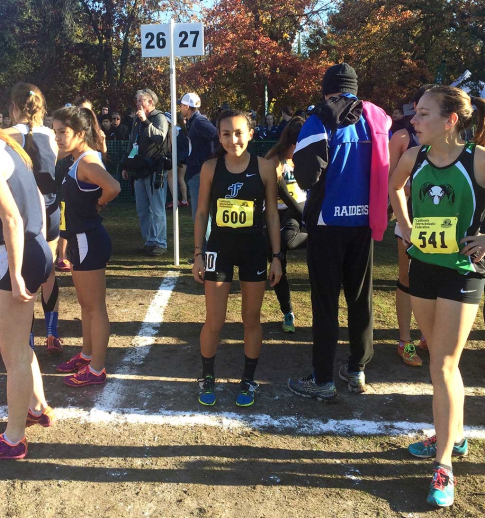 Carissa Rodriguez stepped up to the starting line representing the Fillmore Flashes at the Division 4 State Cross Country Finals held at Woodward Park in Fresno.