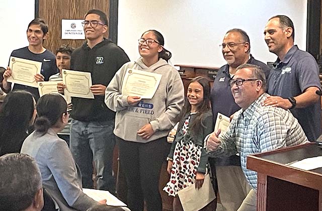 Pictured above are the Fillmore Heritage Valley Blazers with their coaches, who were also recognized at last night’s council meeting and will represent Fillmore at the US Junior Olympics at Cerritos College at the end of July. Photo credit Angel Esquivel.