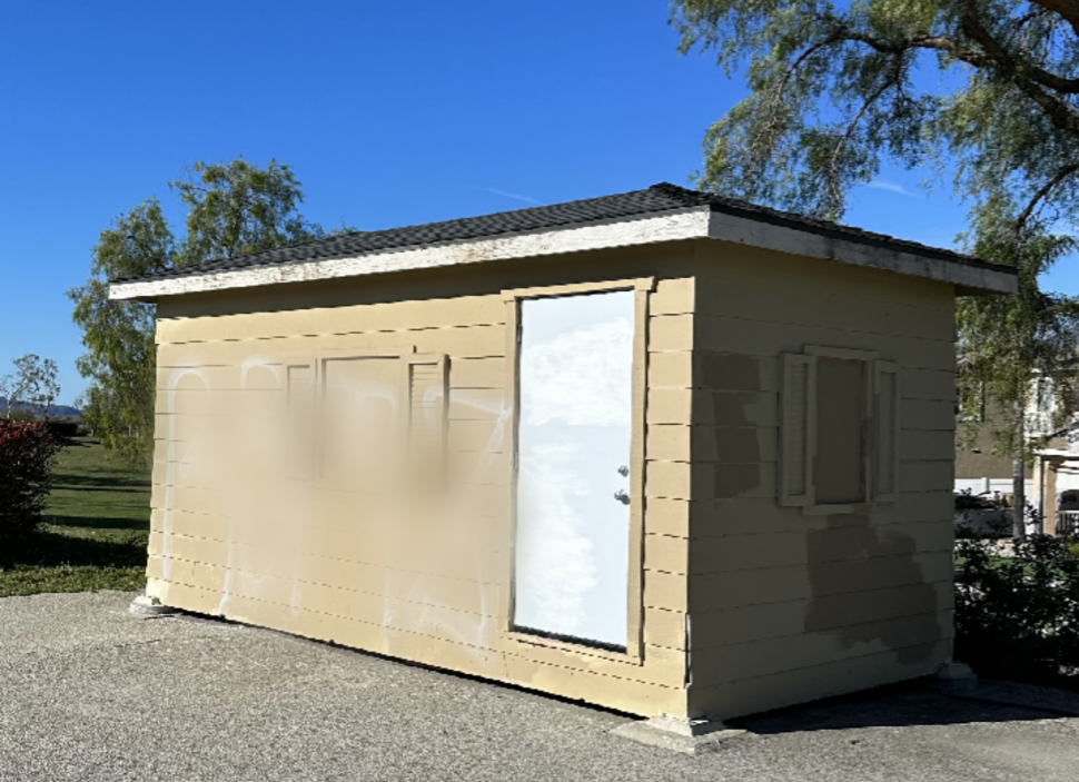 The small electrical building on the Riverpark bike path has been vandalized again with tagging, along with the bike path itself, inset. Tagging has also increased along the Sespe Creek bike path, including the 126 underpass tunnel. No doubt this type of vandalism is a sign of high intelligence.