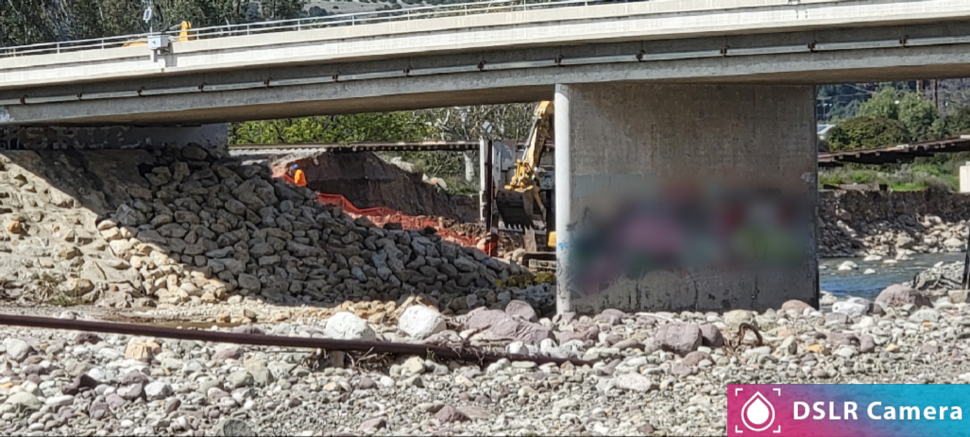 On Tuesday, March 26, bridge repairs on Old Telegraph Road, which was shut down after recent rainstorms, are still underway. However, one lane is now open for traffic as crews complete the repairs.