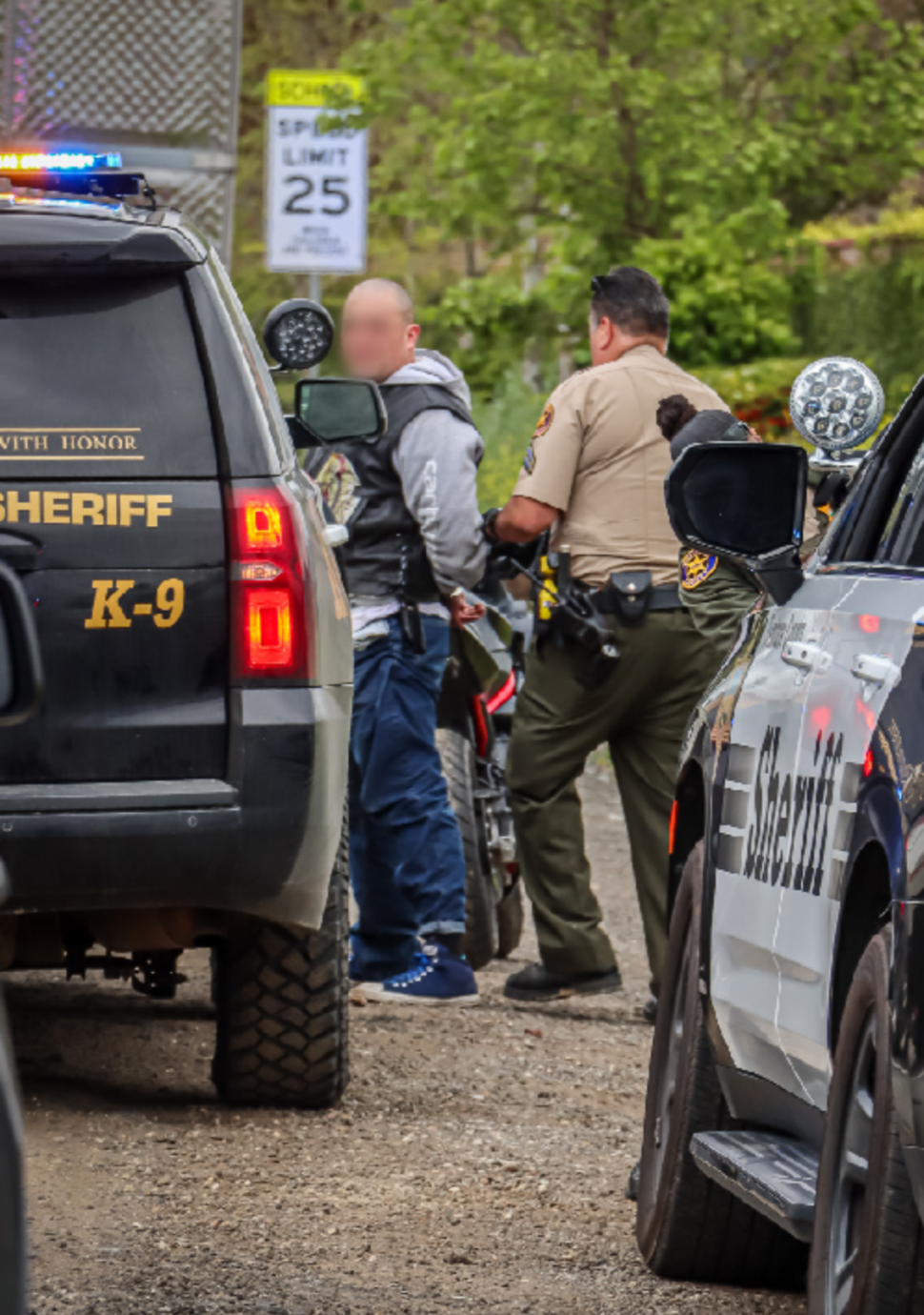 On Thursday, April 25th, at 4:21pm, a VC Sheriff’s deputy conducted an enforcement stop on a motorcycle for a minor traffic violation in the area of Ventura Street and Saratoga Street. As the motorcycle yielded, the male driver discarded what appeared to be a firearm into some nearby bushes. The driver and female passenger were both detained pending investigation; deputies searched the area and found a pellet gun. Based on the investigation, the male was arrested for being under the influence of a controlled substance, possession of drug paraphernalia, and possession of an imitation firearm in public. The female passenger was arrested for being under the influence of a controlled substance and carrying a concealed dirk or dagger. Both arrestees are San Bernardino County residents and were booked at the Pre-Trial Detention Facility. Photo credit Angel Esquivel-Firephoto_91.