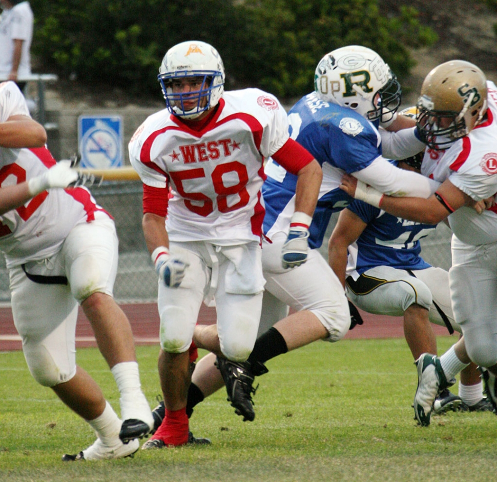 David Esquivel played in the East Vs West game Saturday, June 6th. Esquivel was All CIF Southern Section 2008 Football East Valley Division Offensive Team. Photo Courtesy of Crystal Gurrola.