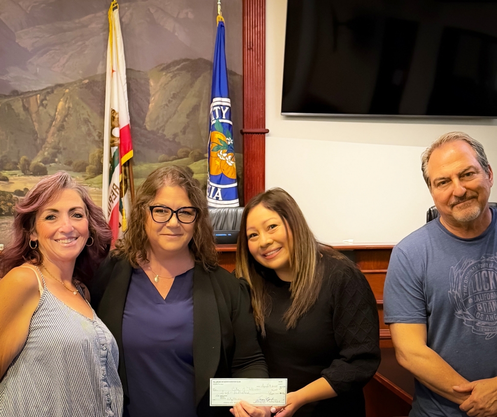 Pictured (l-r) are Brandy Hollis (Vice Chair of the Fillmore Art and Recreation Commission and Vice President of the Fillmore Women’s Service Club), Danielle Quintana (President of the Fillmore Women’s Service Club), Nancy Rodriguez Hernandez (Chair of the Fillmore Cultural Art and Recreation Commission), and Greg Agostinelli (Fillmore Cultural Arts and Recreation Commissioner). 