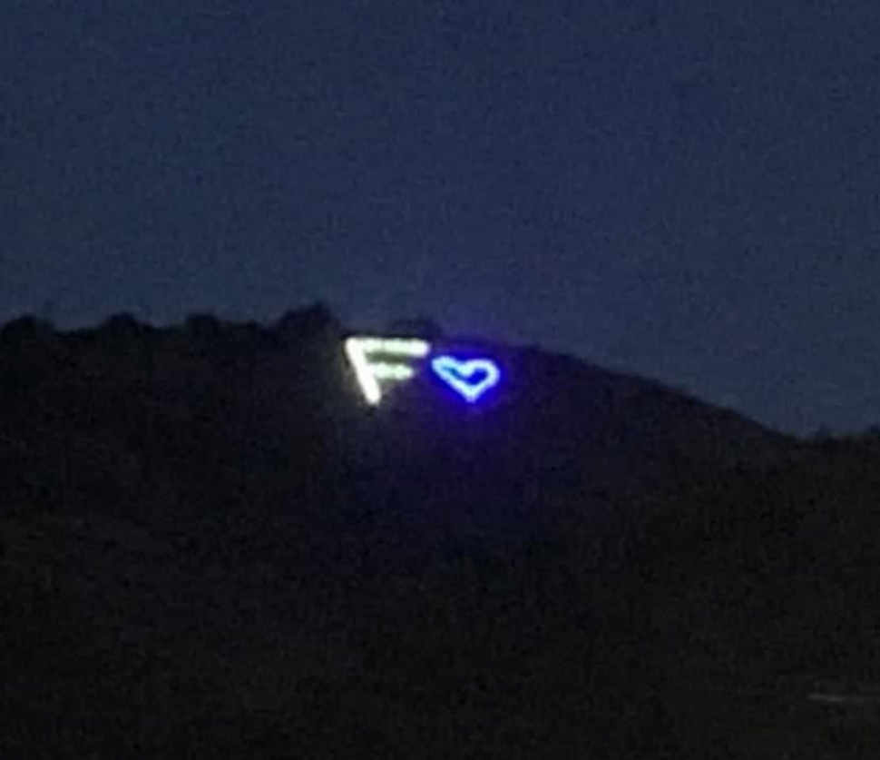 You may have noticed a beautiful Blue Heart lit up every evening next to the “F” on the hill above Fillmore. The FHS Alumni Association donated the lights to show support for all those who are on the front lines working hard during this COVID-19 pandemic — especially all the FHS Alumni who work in healthcare. We support you all!! Courtesy Mark Ortega, FHS Alumni President.