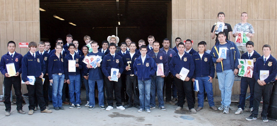 Fillmore, Morro Bay, Santa Maria, San Luis Obispo and Carpinteria FFA students who competed at the Tractor Constest.