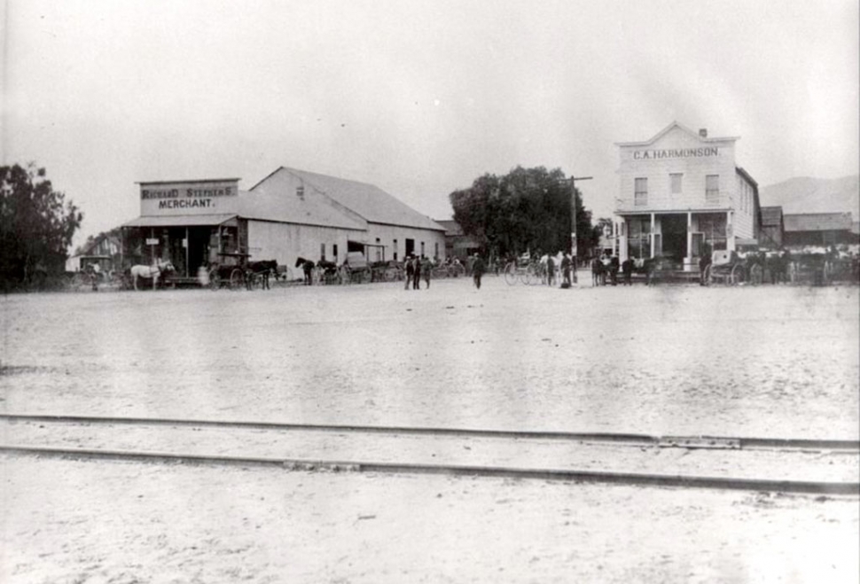 The intersection of Central and Main circa 1905. The second Post Office was on the NE corner in a store owned by C. C. Elkins, the third was in the building on the NW corner, owned by Richard Stephens.