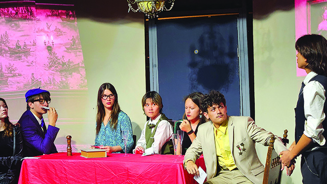 Pictured are some cast members starring in Fillmore High’s presentation of CLUE. Come join the fun and help solve the mystery, answering the question, “Who did it?”