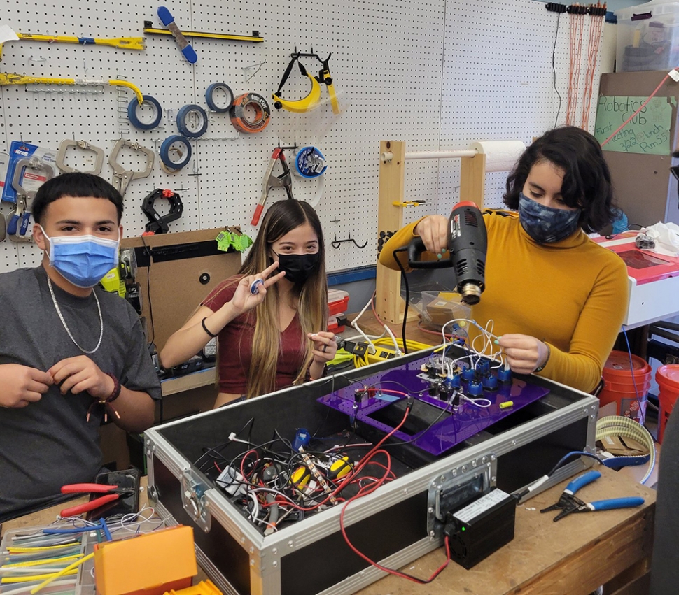 The FHS Flashdrives are preparing for competition season! The Fillmore High Robotics team is building the practice field pieces and control systems for the robot. Go Flashdrives! Courtesy Fillmore High Blog.