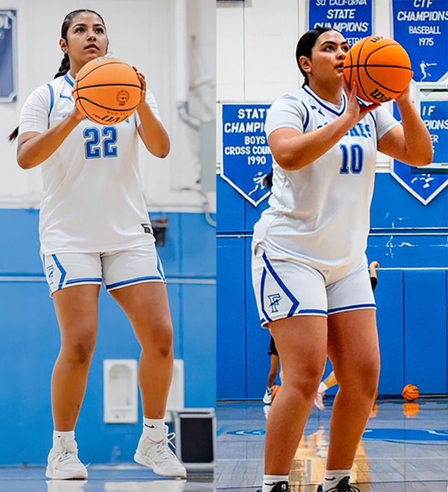 Pictured left #22 Hermelinda Ocegueda who was chosen for the Citrus Coast League (CCL) 1st Team All-League, 1st Team All County for small schools, made The Stars All-County Girls Basketball 2nd team and was named Player of the Week by VCsports/Ventura Ortho earlier this year. Pictured right is Fillmore’s #10 Lucy Murillo made CCL 1st Team All-League, 2nd Team All County for small schools and was by VCsports as one of the top 40 girls basketball players to watch.