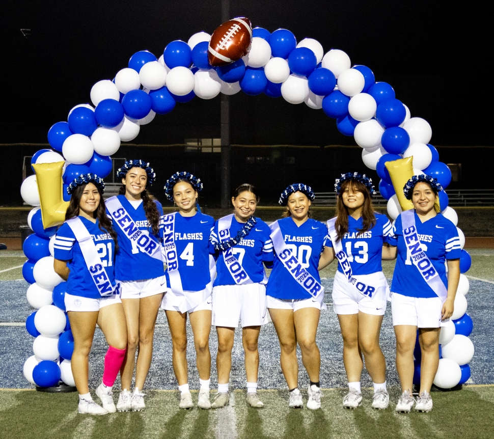 Pictured above is Fillmore’s first Girls Flag Football team Seniors who were recognized at their last home game of the season. Photo credit Crystal Gurrola