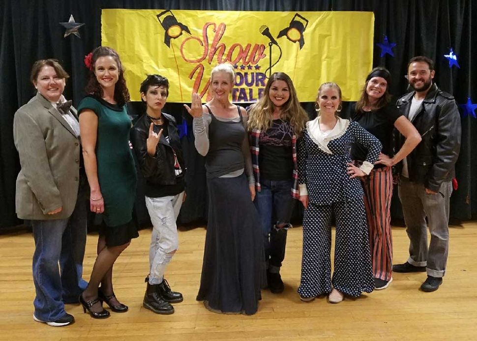 FMS  Teacher performers, Ms. Beal, Mrs. Bortins, Mrs. Barajas, Mrs. Gadbois, Ms. Musgrove, Mrs. Emhoff, Mrs. Casanave and Mr. Geddes.