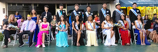 On Thursday, October 15, Fillmore High School celebrated its 2026 Homecoming with a week full of festivities, including float building, a parade, Blue & White Night, and the big football game against the Royal Highlanders. From 2 p.m. to 10 p.m., Central Avenue, from Main Street to First Street, was closed to traffic as the community gathered to celebrate this longtime Fillmore tradition and cheer on the Flashes. Pictured above is the 2026 Homecoming Court, recognized during the Blue & White Night event. The parade also featured the FHS football and cheer teams, FHS Marching Band, and numerous local sports teams and community organizations. Photo credit Crystal Gurrola.
