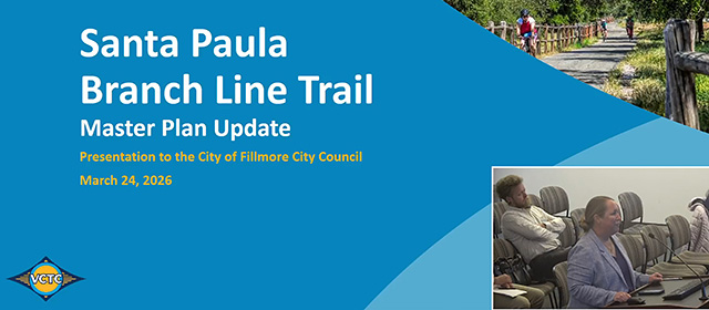 At Tuesday night’s city council meeting Amy Fagan, Director of Planning and Sustainability for the Ventura County Transportation Commission (VCTC), gave a presentation on the Santa Paula Branch Line (SPBL) Trail Master Plan Update. They discussed the history of SPBL, SPBL Master Plan Update & EIR, Trail Compatibility, Alternatives Development, Environmental impact report and Community engagement and ways to get involved.