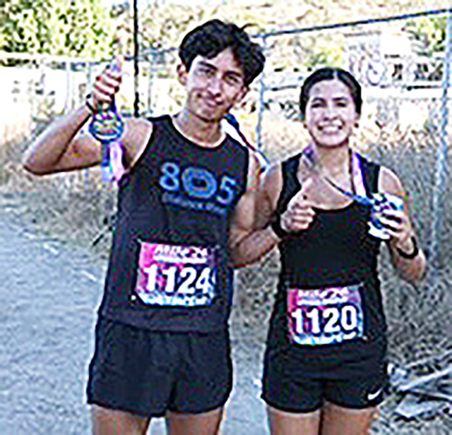 On Saturday, September 5, Fillmore runners competed in the Scary Dairy Community Race at California State University Channel Islands, earning top finishes. Pictured above (left) are Fillmore alum Camilo Torres, who placed first overall with a winning time of 16:20.9, and Angelica Herrera, who finished 17th overall and placed third among female runners with a time of 23:53.9.
