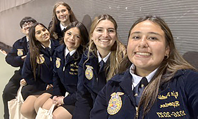 Above are some of the Fillmore Chapter Officers with Anne Cabalas, the regional vice president representing the Ventura section from Fillmore FFA at the Chapter Officer Leadership Conference (COLC). Photo credit Myla Puebla, Fillmore FFA’s Chapter Reporter.
