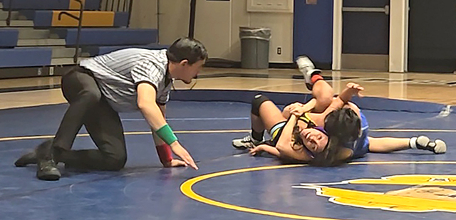 On January 14 and 21, Flashes Wrestling took on Channel Islands and Nordhoff High Schools in their final two Citrus Coast League duals. Above is FHS Delilah Cervantez during her match against Channel Islands. Photo credit FHS Head Girls Coach Michael Torres.