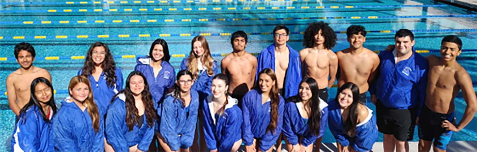 Pictured is the Fillmore High Swim Team after their meet with Nordhoff High School. Top row (l-r); Jesse Cavazos, Kianna Toyooka, Nelly Rodriguez-Ceron, Rosalie McPhail, Tony Lemus, Bradley Villa, Emiliano Castanon, Alex Diaz, Aiden Asfour, and Ulysses Garcia, Bottom row (l-r): Karla Hernandez, Naylea Maldonado, Ava Manzano, Bibi Ortega, Ruby Bronsten, Lexie Gonzalez, Natalia Herrera, and Karina Vergara.