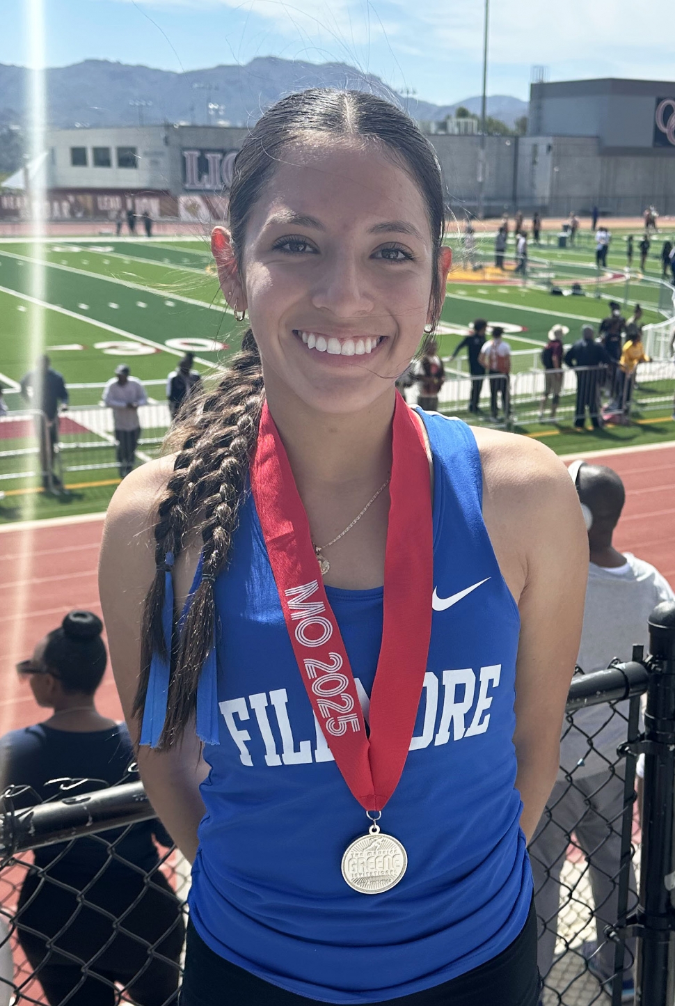 Pictured above is Fillmore Flashes Kimberly Magana who medaled in the Girls 100m, and Saul Fraga who medaled in the Boys 100m at the Maurice Greene Invitational at Oaks Christian High School on Saturday, March 22nd. Photo credit Anthony Chavez.