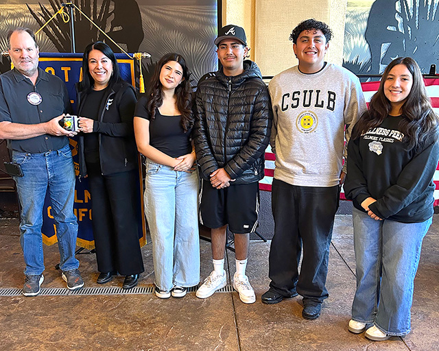 Pictured is Fillmore Rotary Club President Scott Beylik, Superintendent Chrissy Schieferle, Interact Club officers Nevaeh Quezada Co-President, Diego Tapia Co-President, Valentin Garcia-Treasurer, and Jimena Martinez-Secretary. Not pictured is Samantha Resendez-Vice President. Photo credit Martha Richardson.