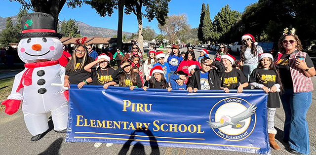 Fillmore Unified School District staff, students, and family members participated in the Annual Lions Club Parade. Above is Piru elementary, Below is Superintendent Christine Schieferle, Director of Secondary Education Keith Derrick, and School Board Members Olivia Palacio, Lucy Rangel, and Tricia Gradias also participated with the schools from the district. Courtesy https://www.blog.fillmoreusd.org/fillmore-unified-school-district-blog/fillmore-unified-shines-at-lions-club-parade. 