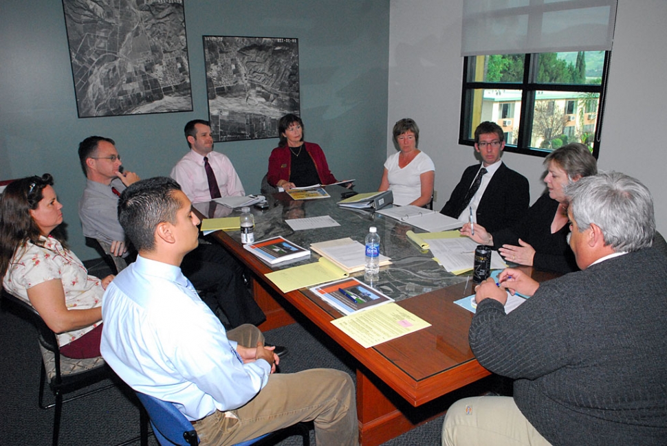 Brian Sipes, top center, attempted to convince the Finance Committee to reduce qualifications for the city’s First Time Home Buyer’s program, in Tuesday’s regular meeting. Mr. Sipes is a real estate mortgage agent.