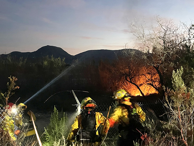 At approximately 5:46 p.m., Fillmore City Fire Department responded to a small spot fire in the 1300 block of River Street, behind the old sewer plant. Firefighters accessed the area and quickly extinguished the fire. It was noted that the fire occurred near a homeless encampment; no injuries were reported. Photo credit Angel Esquivel.