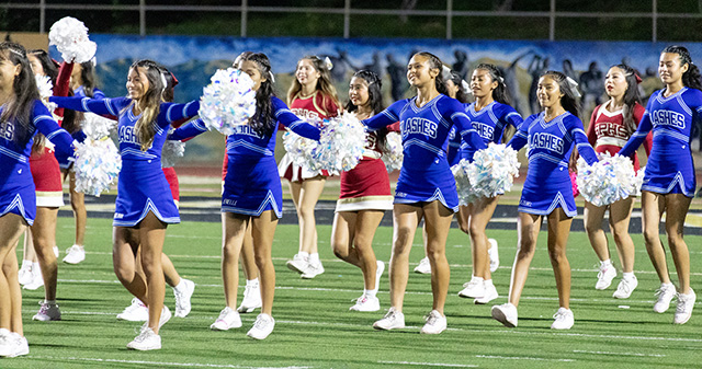 Fillmore Flashes and Santa Paula Cheerleaders Halftime Show. Photo credit Crystal Gurrola.