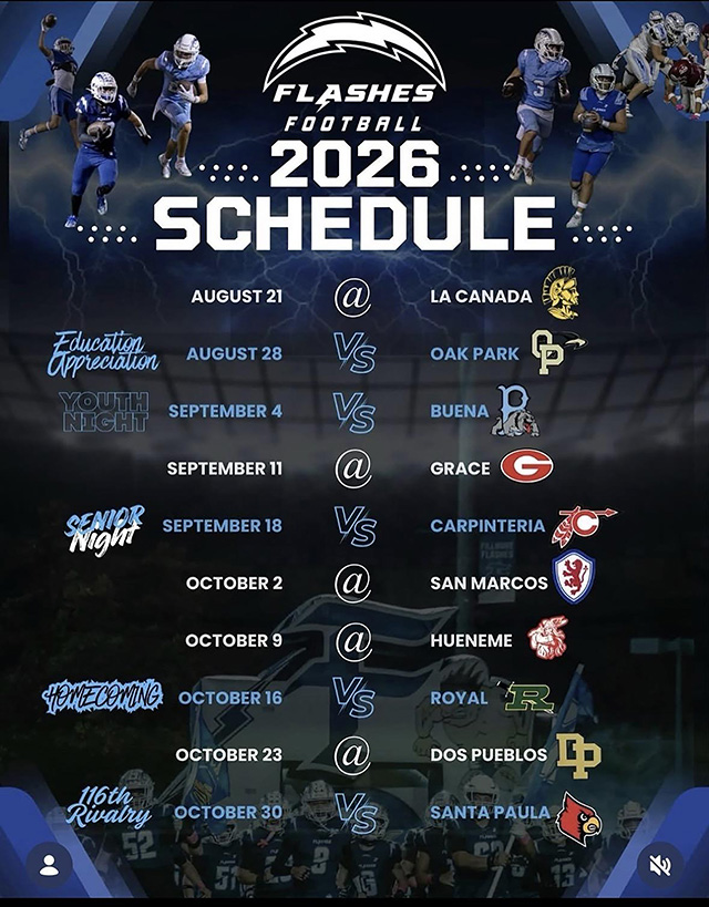 Fillmore Flashes 2026 Football Schedule