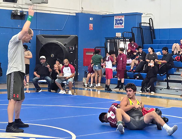 Pictured is Fillmore's James Alcantar vs. Santa Paula. Photo credit Michael Torres.