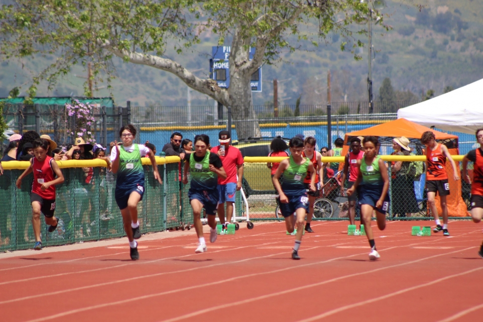 On the weekend of April 29th, the Heritage Valley Blazers competed and hosted the JV Track & Field finals. Above are some of the Blazers running full speed ahead during the finals. Congratulations to the athletes who competed at Varsity Finals on Saturday, May 6th, at Moorpark High School. Stay tuned for a follow-up to come in next week’s Gazette as well as the results from the Super Varsity CO- Conference Championship to be held on 5/13/23 at Rio Mesa High School.  Photos courtesy Heritage Valley Blazers Board Members.