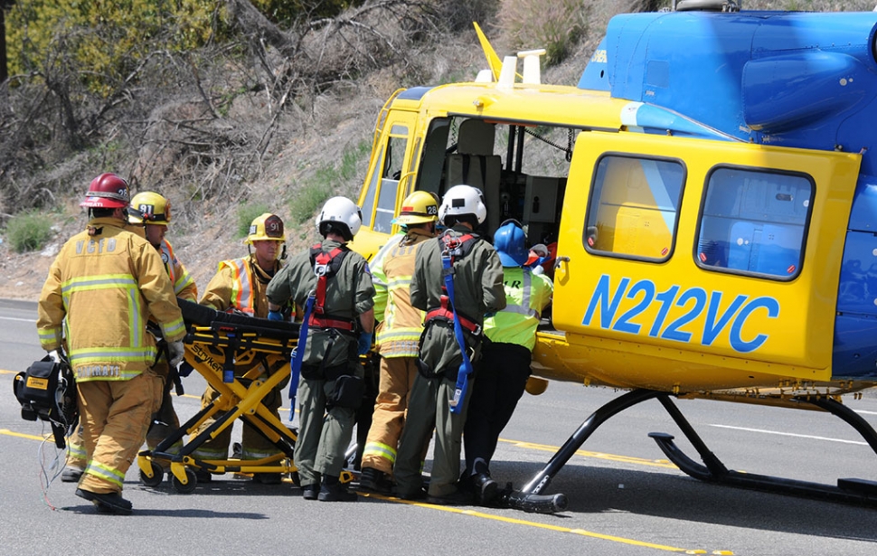 The California Highway Patrol, VC Sheriff’s units, ambulance service and the Sheriff’s helicopter responded to a hit and run accident Saturday. An unidentified female driving the impacted car was unresponsive and taken by helicopter to a local hospital. No information was available on a third vehicle involved after the car struck the back of a tractor-trailer.