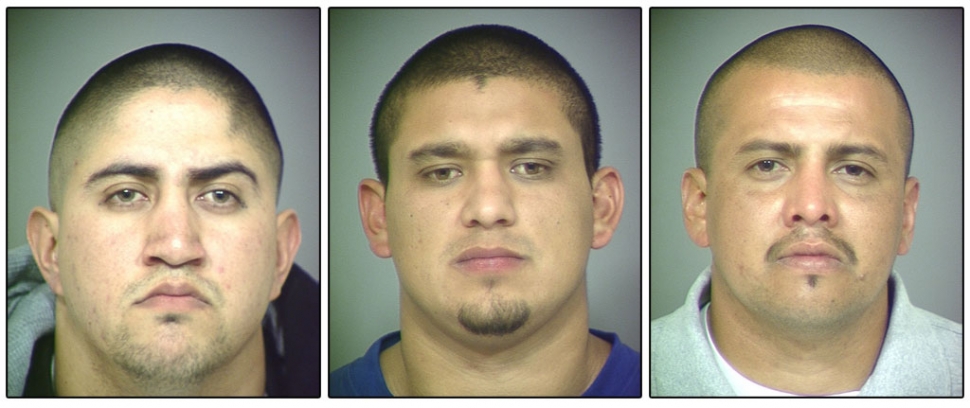 (l-r) Jonathan Ramirez, 25, Martin-Gaspar, 21, and Steven Chaveste, 30.